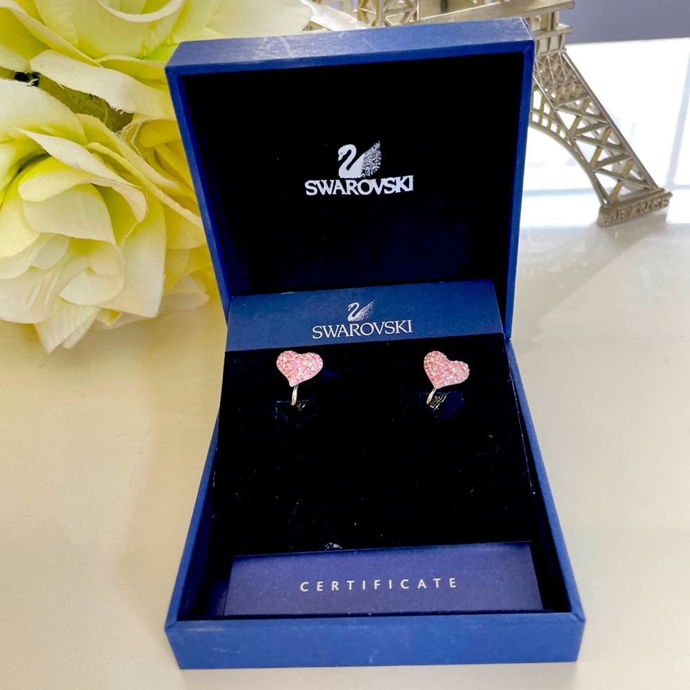 Swarovski pink heart shape earrings *Original $80*